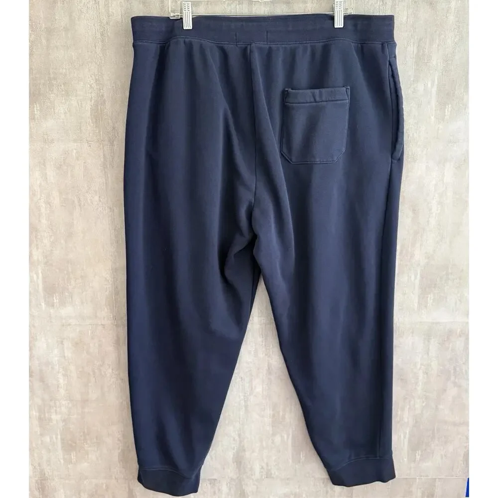 Polo Sport Ralph Lauren Jogger Pants Mens 2XB 40x28 Navy Yellow USA Flag Fleece - Picture 2 of 15